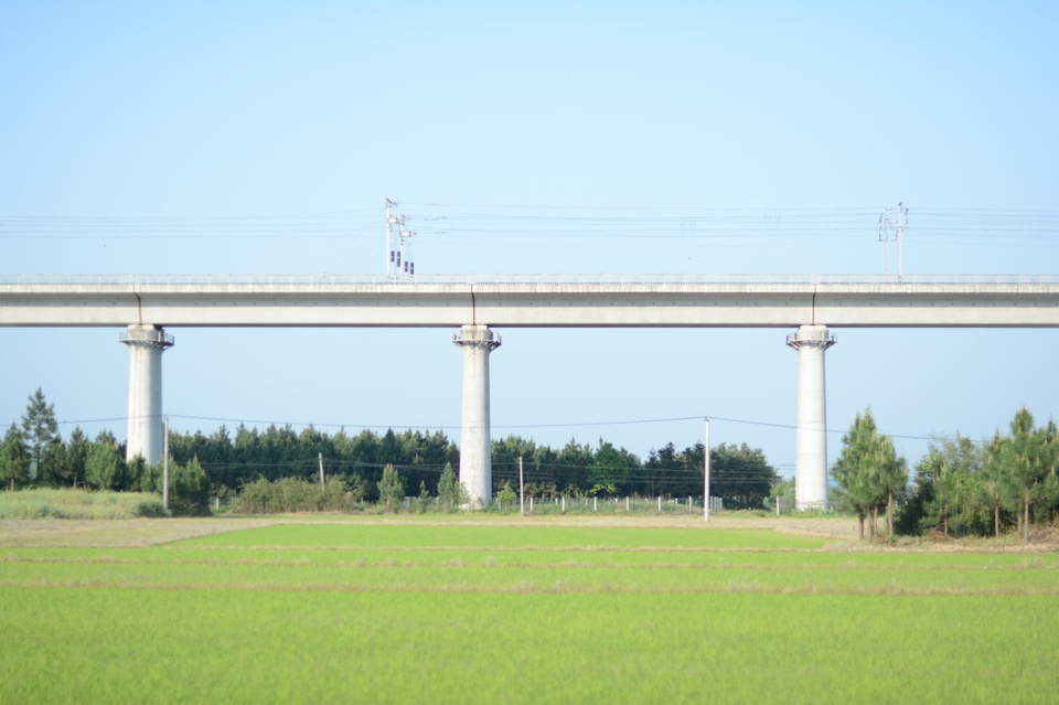 不远处高铁的高架