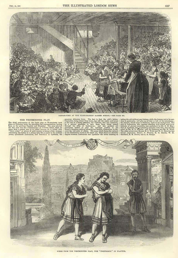 1875年西敏公学演出普劳图斯喜剧《仨钱儿银币》借助互联网上逾版权期