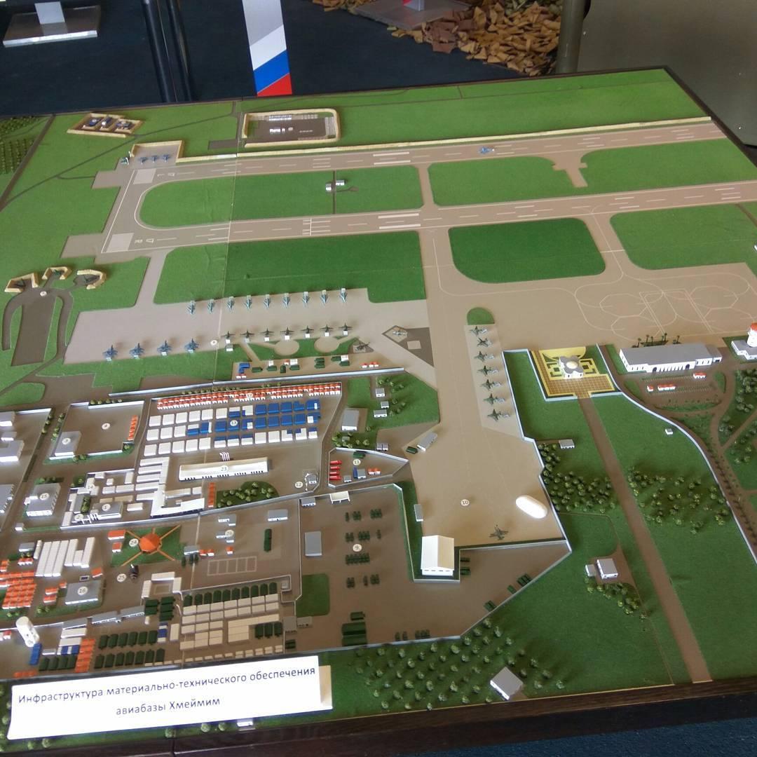 图为俄罗斯在叙利亚赫明梅空军基地的物资技术保障基础设施.