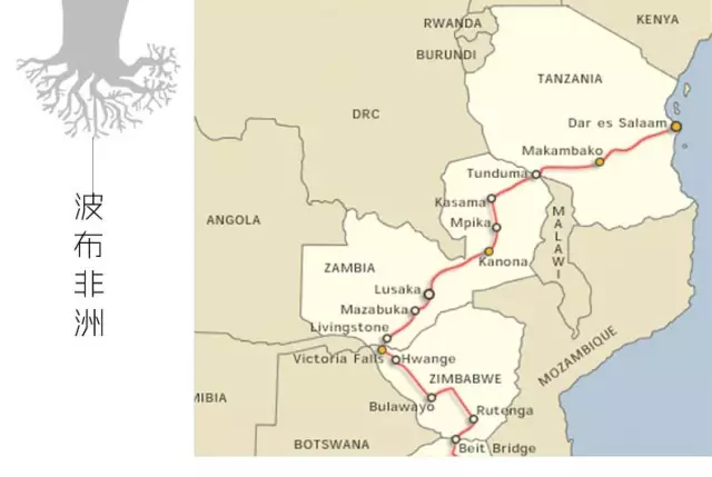 坦赞铁路路线图图片