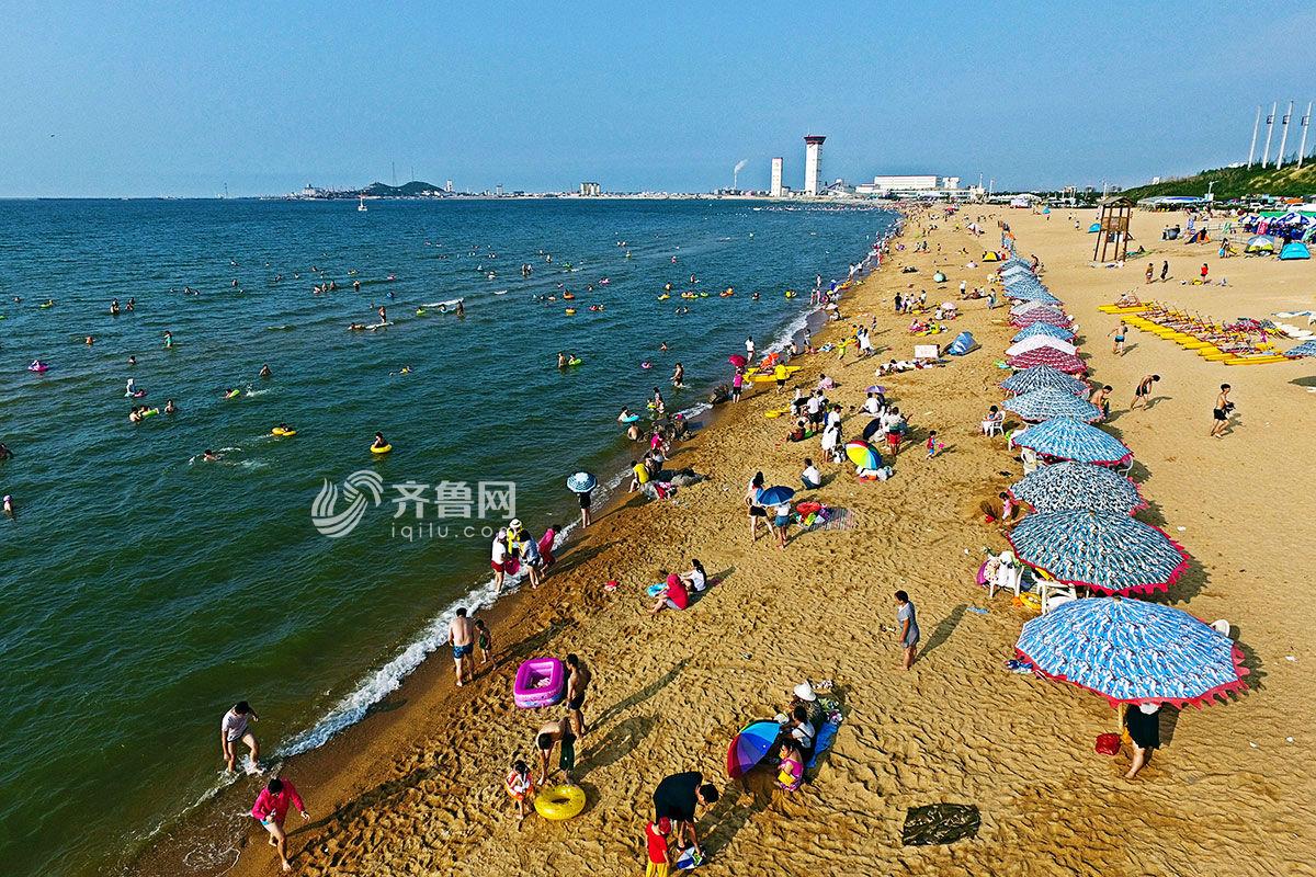 飞吧山东|俯瞰莱州"黄金海岸"美景 捕捉酷暑下丝丝清凉