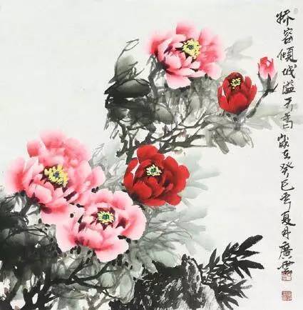 石广云牡丹画既有西画之富彩又有中国画之神韵