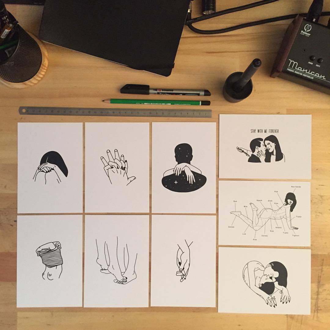 法国插画家regardscoupables撩人情欲的黑白线条