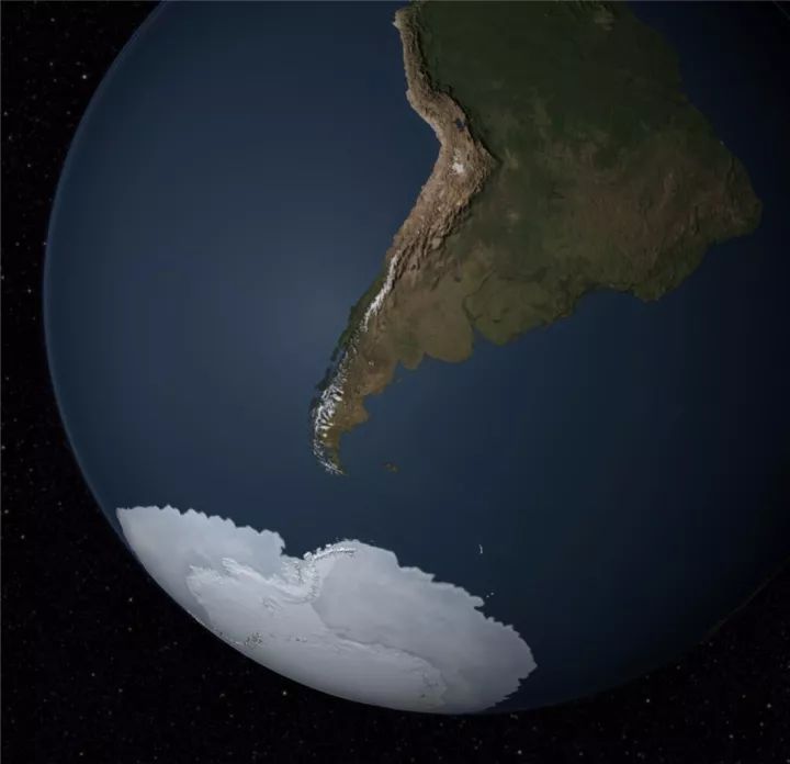 从南极看地球的俯视图图片