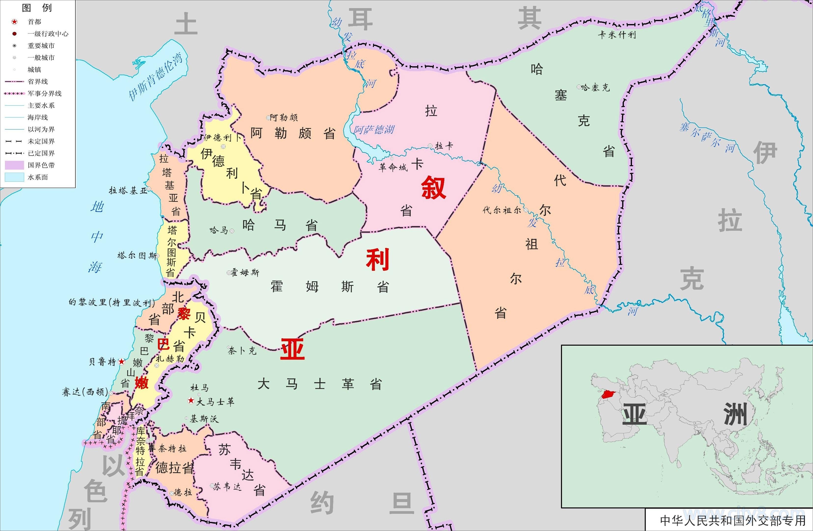 黎巴嫩地图 位置图图片