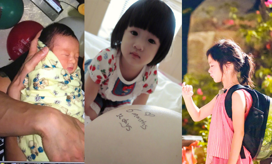 吴尊晒neinei出生照片,她从婴儿到现在样子没变啊!