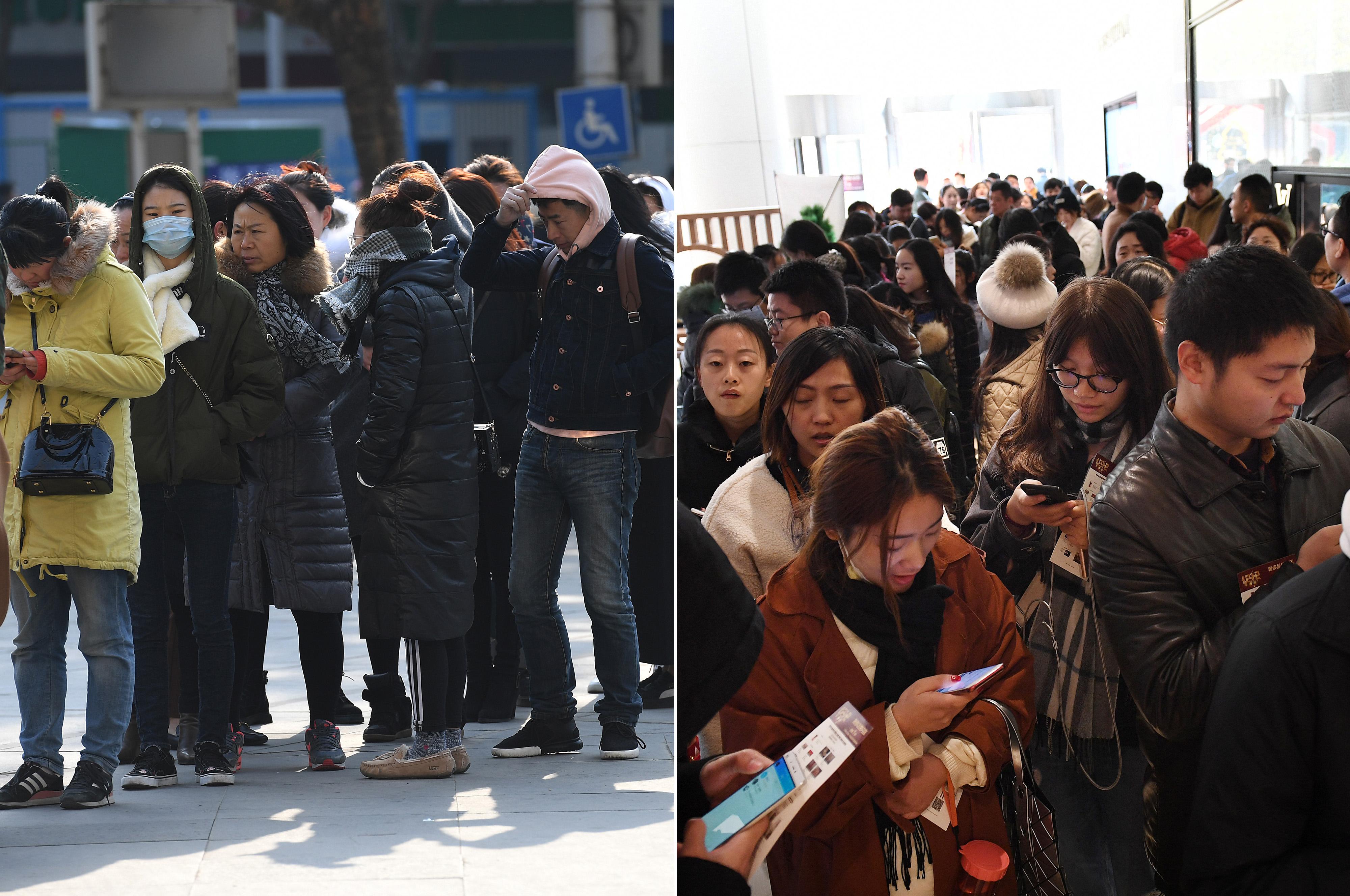 民众排队抢购打折奢侈品