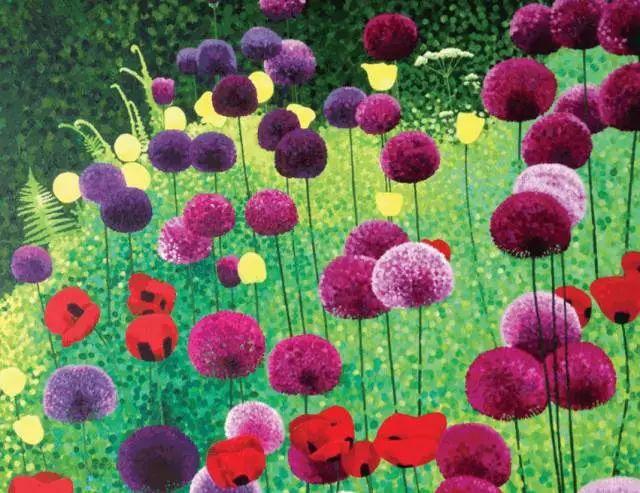 从零开始,自学成才,    疯了般画下童年对花的回忆.