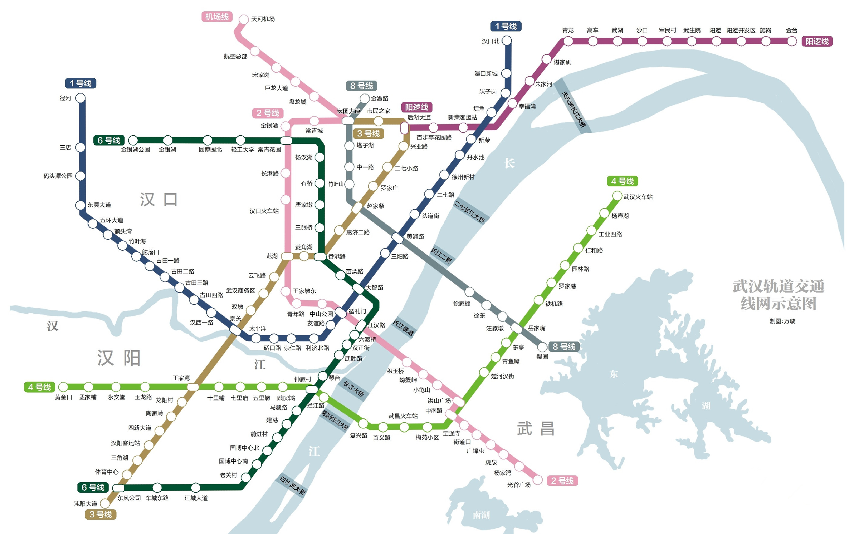 快收藏!武汉地铁最新线路图发布 含附近p r停车场