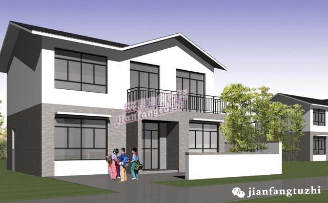 10.8x11.5二层农村别墅效果图,唯美庭院设计,尽享田园生活!