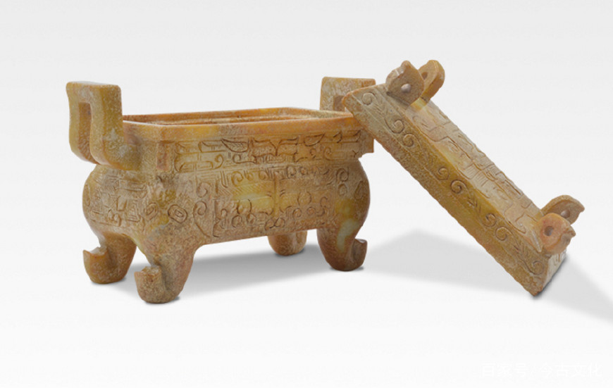 汉仿青铜器和田兽面纹玉鼎展现汉代玉器工艺的高超