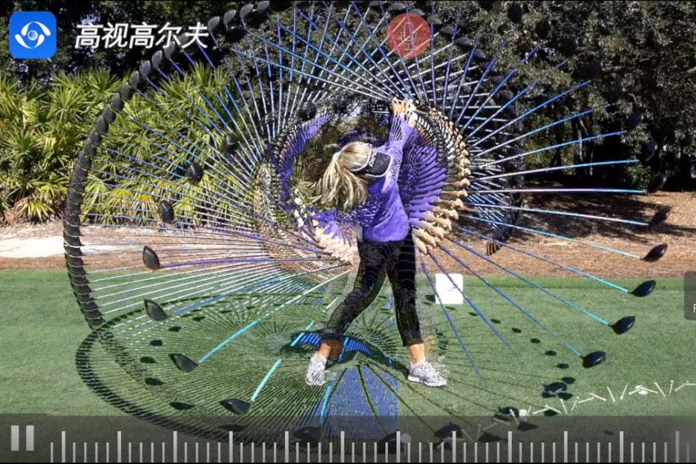 布鲁克亨德森一号木正面挥杆轨迹及慢动作高视高尔夫教学