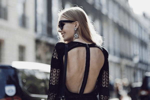 撩汉背影杀百元复古露背连衣裙实测