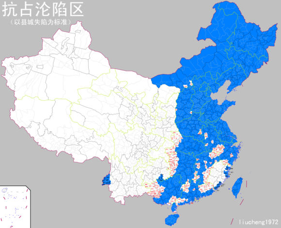 日本侵略中国地图图片