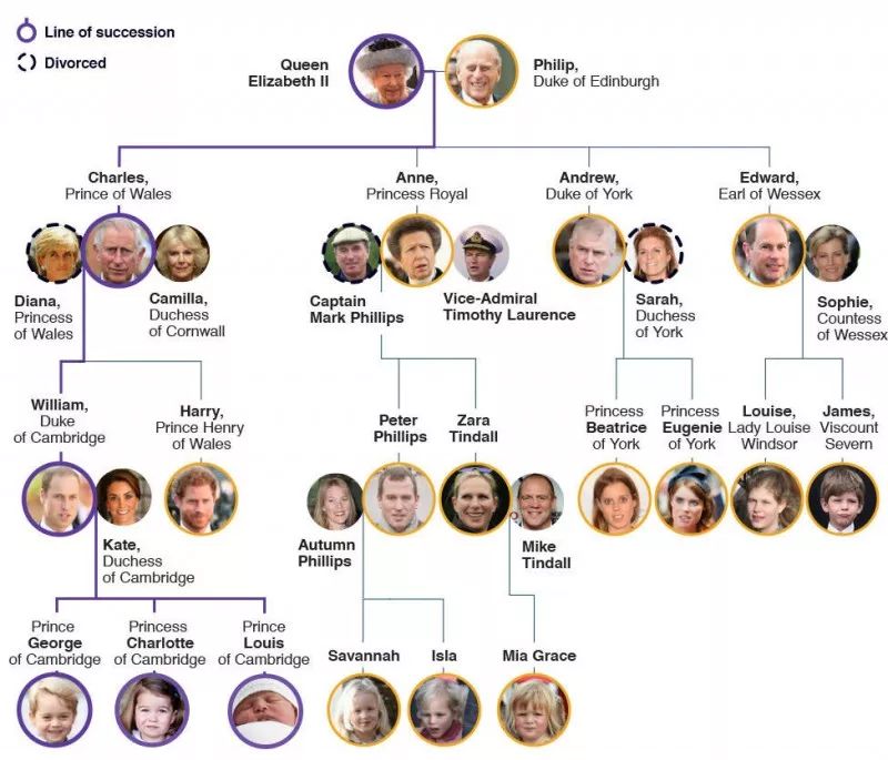 英国皇室 家族树图片