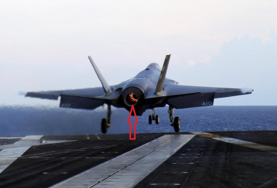 f-35c发动机喷出的尾焰非常特别