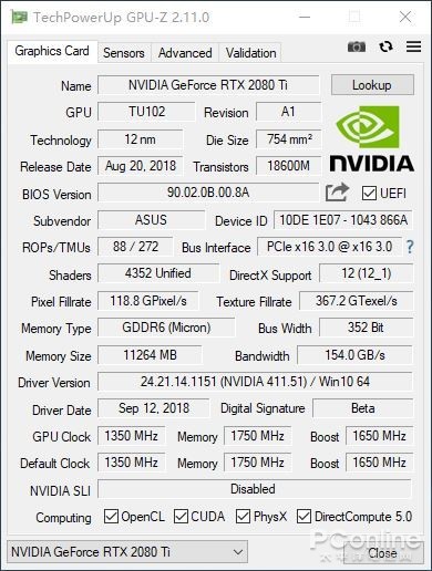 市面上最贵的RTX2080Ti非公版显卡首测:ROG STRIX RTX2080Ti_凤凰网