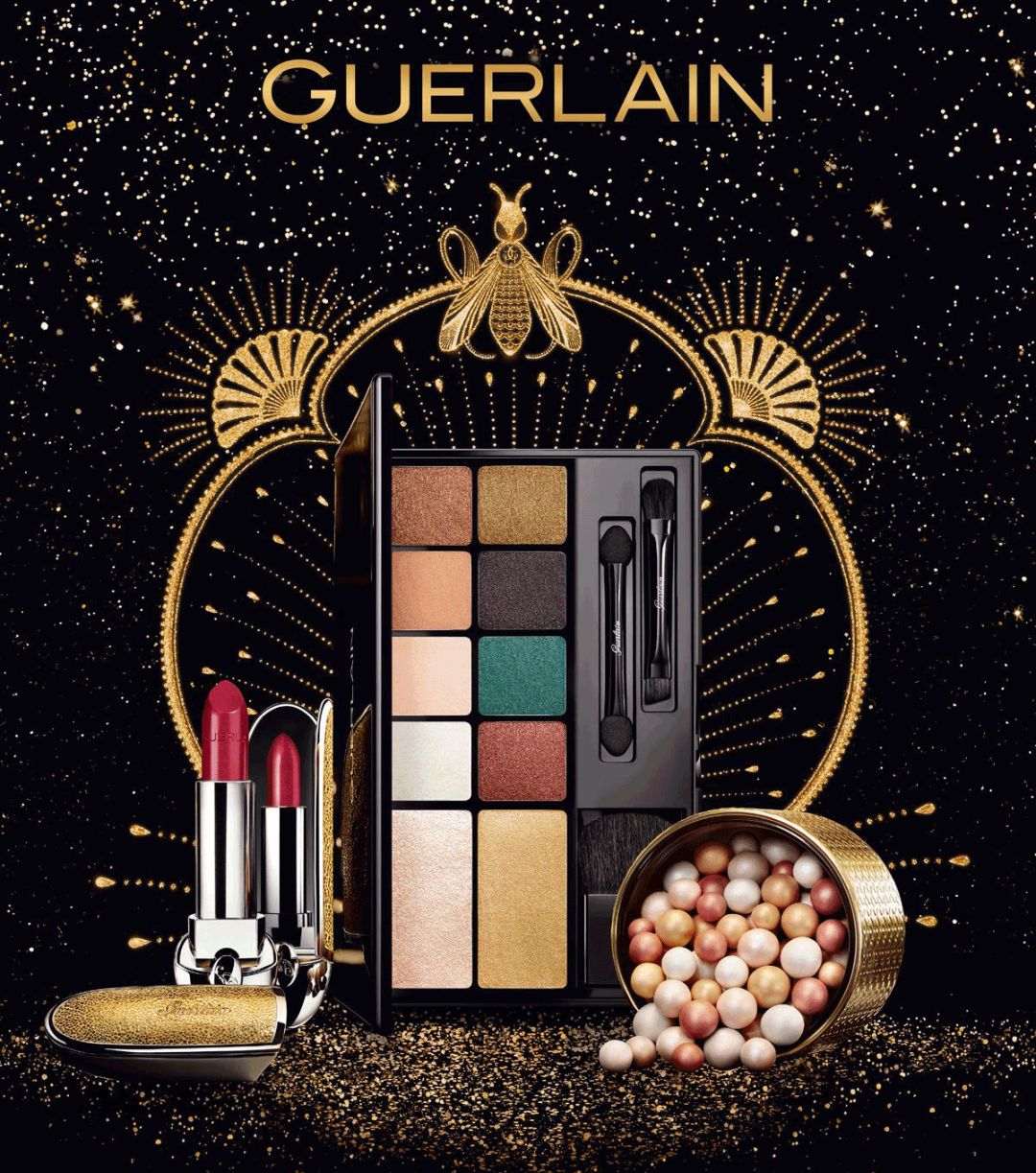 guerlain guerlain(嬌蘭)還是走仙女路線,出了彩妝盤,流星粉球和唇膏.